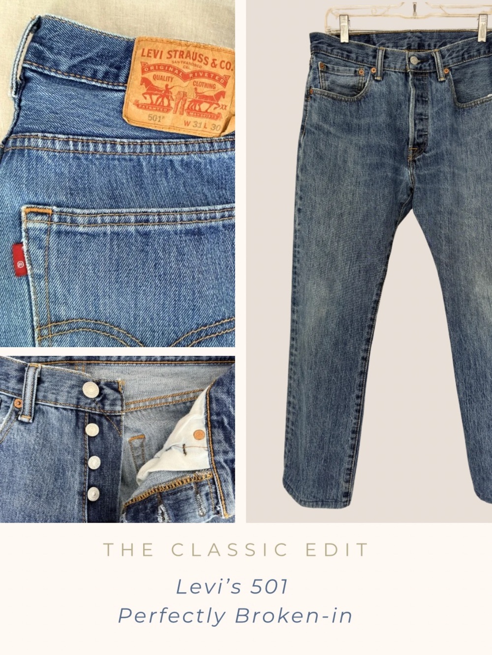 Levi’s 501 Original Fit Jeans Soft Worn-In Fade | Classic Straight Leg Denim